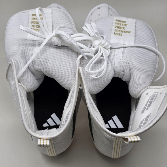 Adidas Box Hog 4 White Collegiate Green IH2731 Shoes Men's Size 4 New - Picture 10 of 12